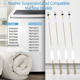 Upgraded WT5070CW WT4970CW WT5170HV Washer Suspension Rods Fit for LG Kenmore Washer WT5070CW/00 WT6001HW WT6001HV WT5170HW 79631523211 79631523210 79631522211 79631522210 79631513310 79631513211
