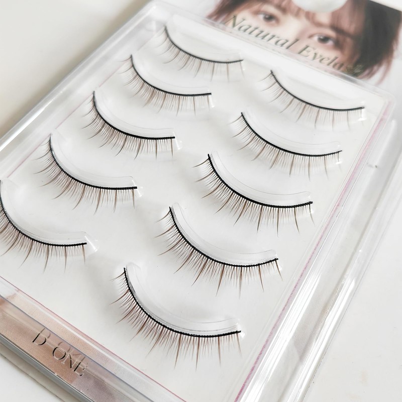 D-ONE Natural False Eyelashes, 5 Pairs (A03 No Makeup Casual
