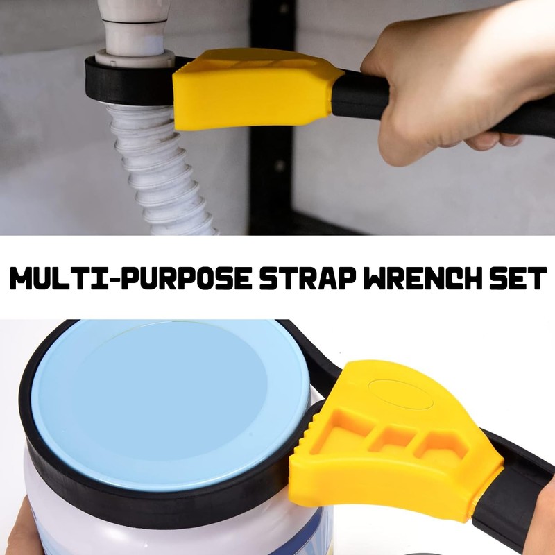 Rubber Strap Wrench, 600mm Adjustable for Plumbing & Oil Filter