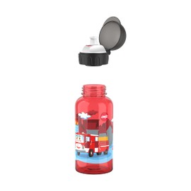 Emsa N30512 Kids Tritan Drinking Bottle | Capacity: 0.4 Litres | 100% Safe/Practical/Hygienic/Leak/Safe | Robust | Design: Fire Brigade