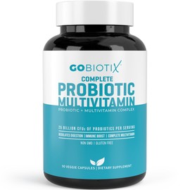 GOBIOTIX GOBIOTIX Multivitamin with Probiotics and Digestive Enzymes - 25 Billion CFU - Digestive Health, Probiotics for Women and Men - Gluten Free Pills - 90 Capsules