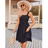 HOTOUCH Women's Summer Strap Square Neck Sleeveless Dress with Pockets