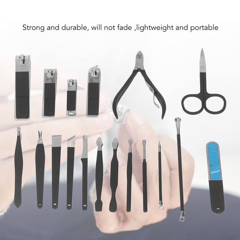 18 Pcs Manicure Set Portable Eyebrow Trimmer Dead Skin Pliers