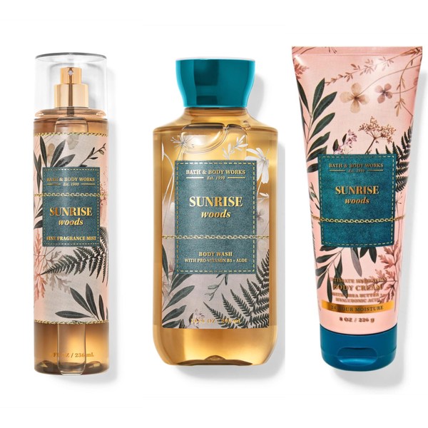 Bath and Body SUNRISE WOODS Gift Set Fine Fragrance Mist