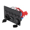 12-24V 5 Gang On/Off Toggle Switch Panel Dual USB Voltmeter