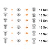 sourcing map 90 Sets Chicago Screw Rivets Metal Phillips Head
