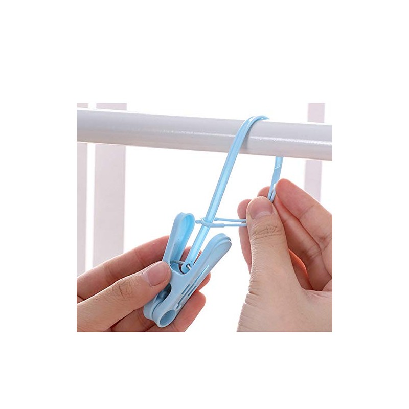 Foshine 24 Pack ClothesPins with Plastic Rope, Clothesline Drying Clothing