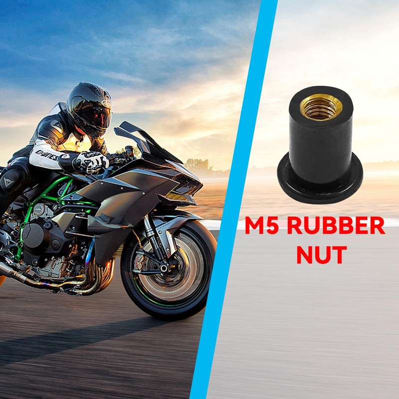 10Pcs Wear Resistant Motorcycle Rubber Well Nuts Durable Rubber Windshield
