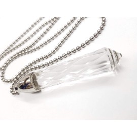 Large Glass Cord Pull 10cm with Chrome Silver Trim - 95cm Chain and Connector