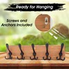 NOVANEX Rustic Wall Mounted Coat Rack: Solid Premium Pine Wood