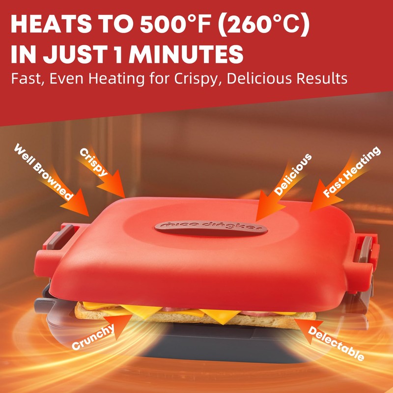 Mico Dingker Microwave Toastie Sandwich Maker, Snack Maker & Panini