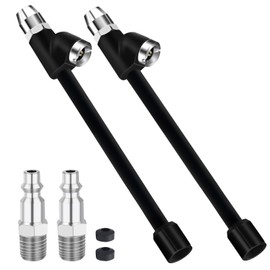 WNCGC 6.6" Air Chuck, 1/4" FNPT Extended Reach Tire Chuck 2-Way Connection Tire Air Chucks for Tire Inflator Gauge and Air Compressor Accessories with Quick Plug (2 PACK)