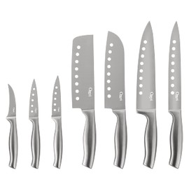Ozeri 8-Piece Stainless Steel Knife Set, with Japanese Stainless Steel Slotted Blades,Silver