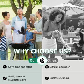 AirVows Electric Grill Brush, 3-Speed Grill Brush for Outdoor Grill with Heat-Resistant Handle,Gift for Grill Lovers,180°Adjustable BBQ Brush Head&90min Runtime,Extra Brushhead Included