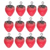 Lusofie Red Strawberry Pendant 3D Resin Strawberry Charm Beads with