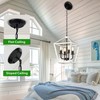 Phaosio Farmhouse Lantern Chandelier 4-Light, Industrial Brushed White Oak Ceiling