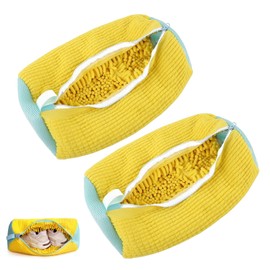 2Pcs Shoe Washing Machine Bag,Laundry Shoe Bag For Washer And Dryer,Reusable Deep Shoe Cleaning Bag For Short shoes (Yellow)