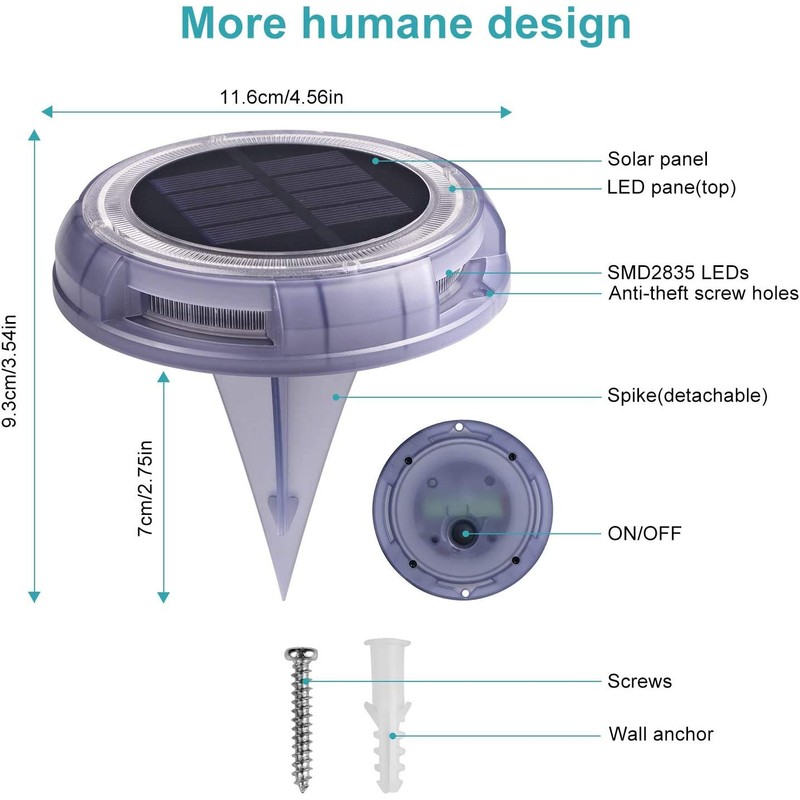 eLEDing Solar Powered 4-Lights White Deco LED Garden Pool Porch