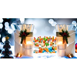 300 PCS Mini Christmas Erasers for Kids Bulk, Assorted Christmas Erasers for Classroom Rewards, Holiday Party Favors