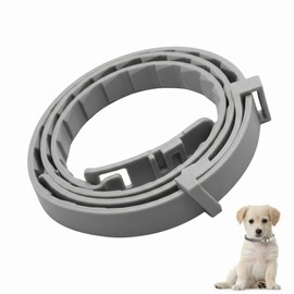 Collare Antiparassitario per Cani 62cm Regolabile - Protezione Efficace contro Pulci e Zecche - Collare Antipulci Cane Impermeabile e Resistente, Grigio