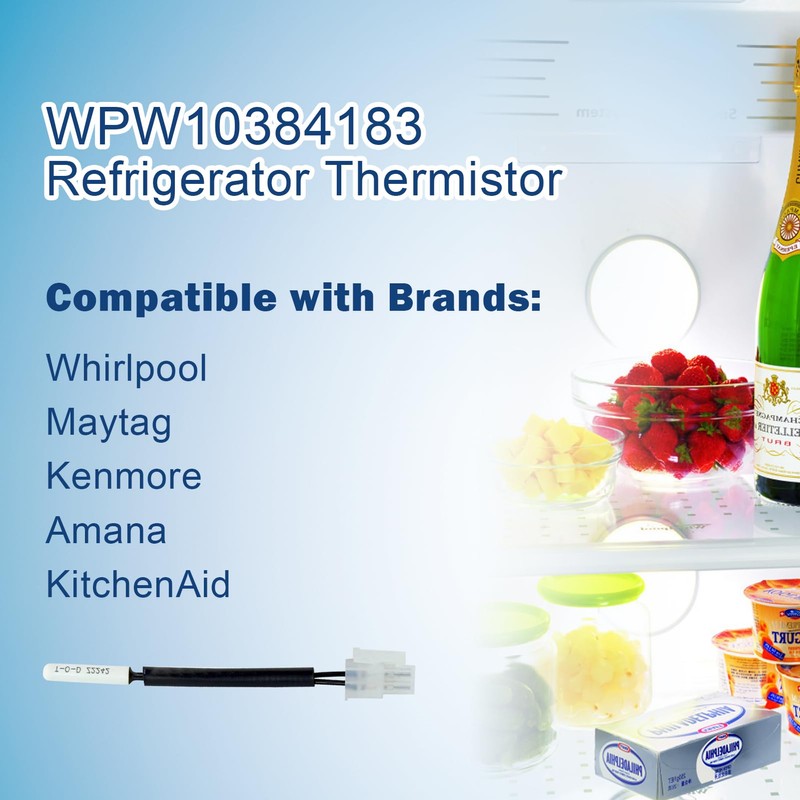 WPW10384183 W10384183 Refrigerator Thermistor Compatible with Whirlpool Kenmore, 2118228 AH3500720