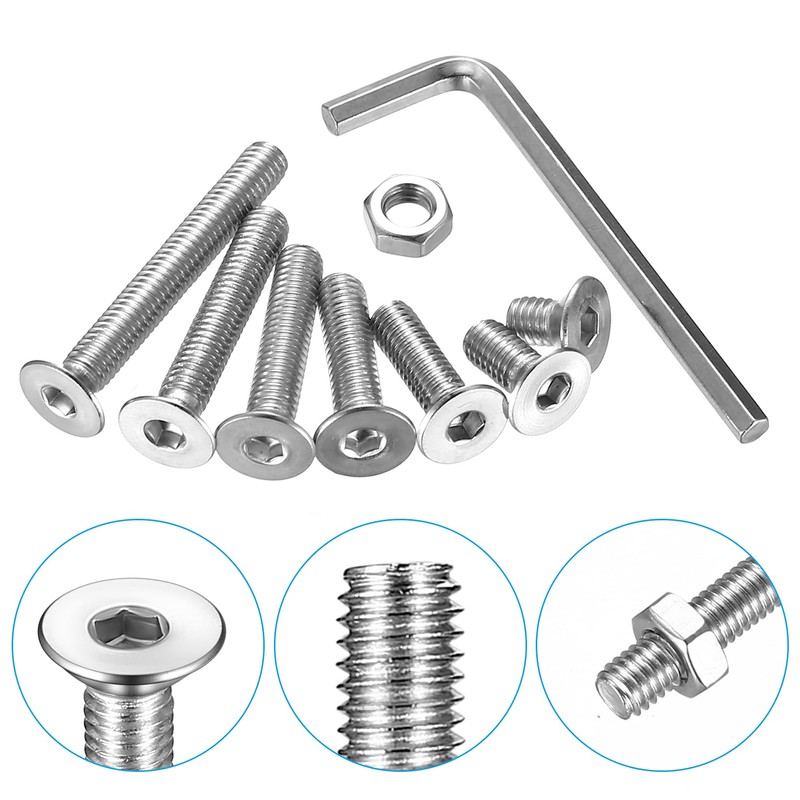 160 Piece M6 Screws Set, Countersunk Screws Nuts Set, Allen