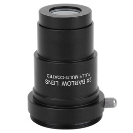 1.25 Inch 2x Barlow Lens Telescope Eyepiece Mount Adapter of Metal and Optical Glass with M42x0.75 Thread Camera Interface for Telescope Eyepieces.
