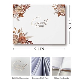 WeddingGiftsWedding Wedding Guest Book for Wedding Reception- Elegant Polaroid Guestbook for Baby Shower,Birthday and Special Events,Guest Sign-in Book(Autumn)