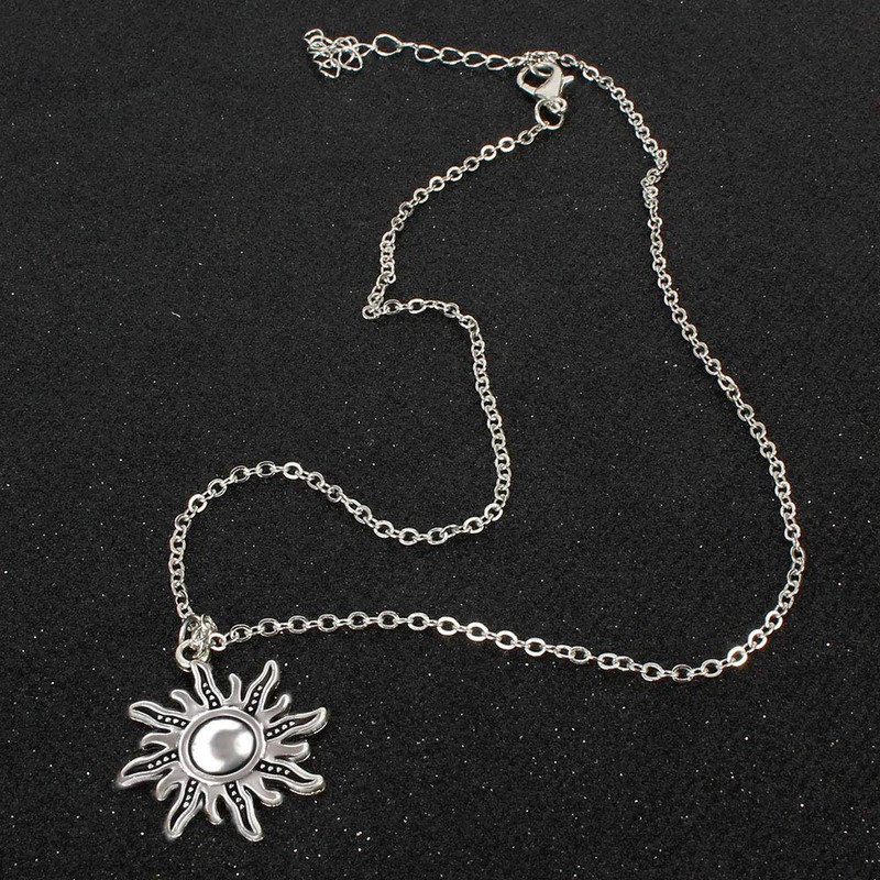 MJartoria Gothic Necklaces Chakra Sun and Moon Charm Pendant Layered