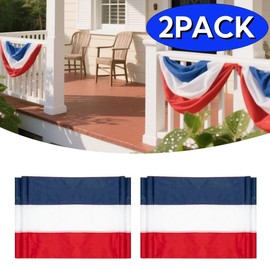 NYEONHRT 2 Pack US Flags Banner Decor for Outside Garden Flags, 4th of July Red White & Blue Banner Decorations 24x240 Inch Garden Bunting Flags for Home Garden Garage Porch Decoration