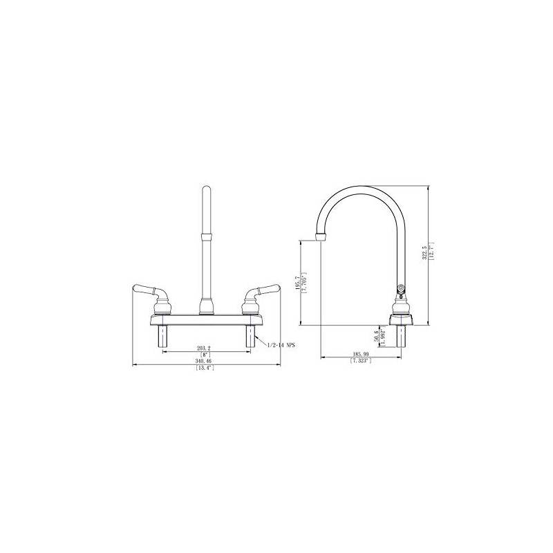 Pacific Bay Lynden Modern High Arc Kitchen Sink Faucet -