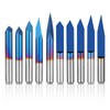 Genmitsu 10 Pcs 1/8'' Shank CNC Router Bits Set, Flat
