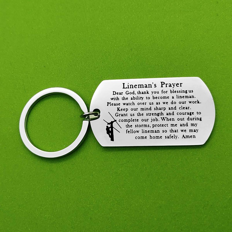 Father's Day Gift Lineman Gift Lineman Prayer keychain Gifts for