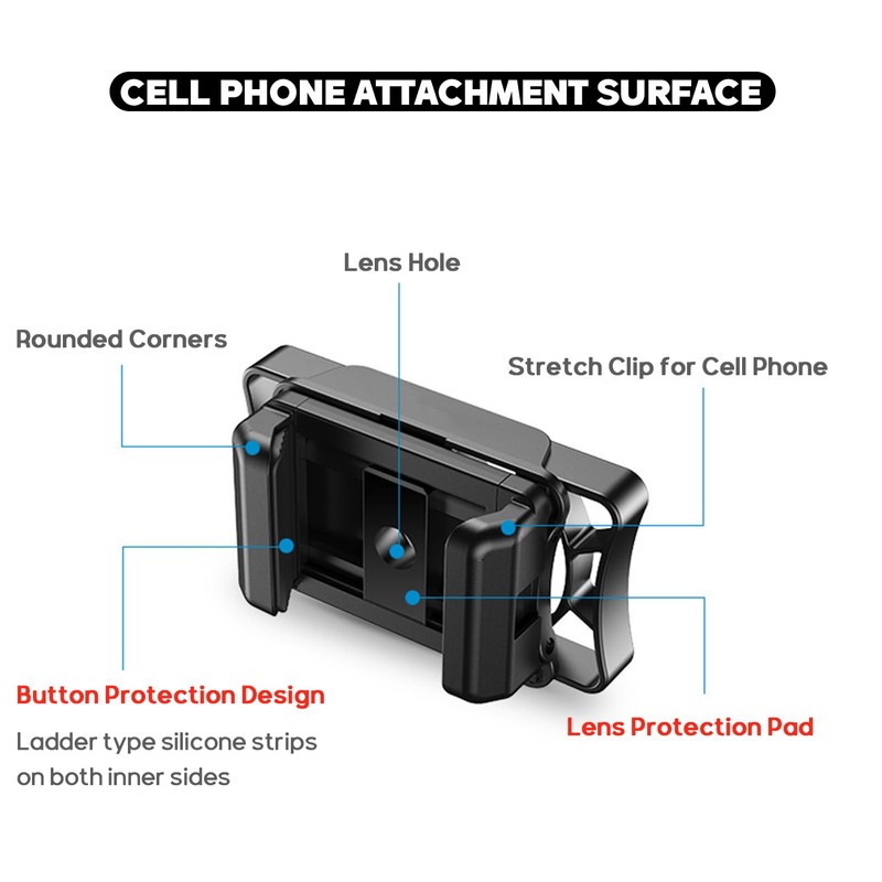 Telescopic Phone Adapter, Binoculars Phone Adapter for Android iOS Phones,