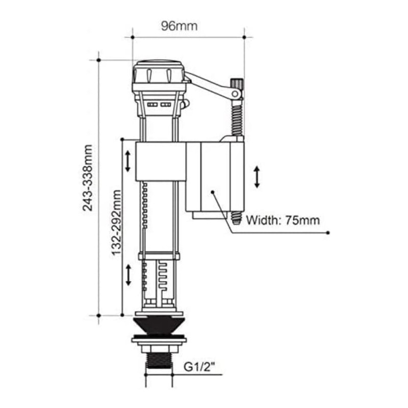 Toilet Cistern Kit Dual Flush and Fill Valve WRAS Approved