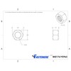 2"-4-1/2 Grade 5 Finished Hex Nuts, Electro Zinc Plated Steel