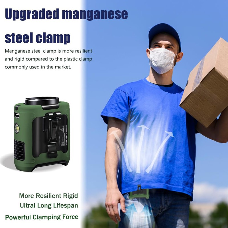 CAZOKASI Personal Fan 10000mAh Waist Portable Rechargeable Wearable Hand Free,