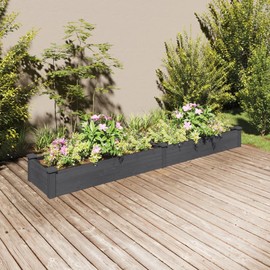 SKM Garden Raised Bed Grey Solid Fir Wood, Non-Woven Fabric Large,Grey (Weight 16.98KG)