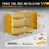 Power Tool Organizer Wall Mount with Charging Station, 4 Layers