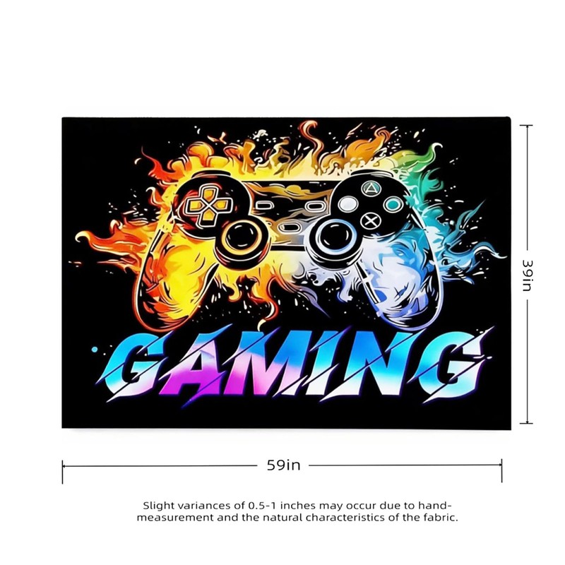 Dowtowter Gamer Rug Non Slip Washable Soft Polyester Carpet Mat