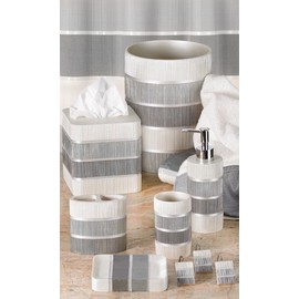 Popular Bath 865806 MODERN LINE, Shower Curtain, GREY