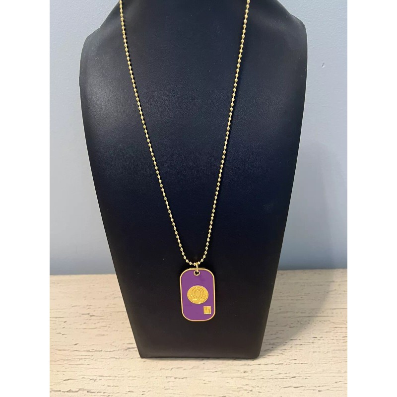 D9 Greeks Omega Psi Phi Double Sided Dog Tag Purple
