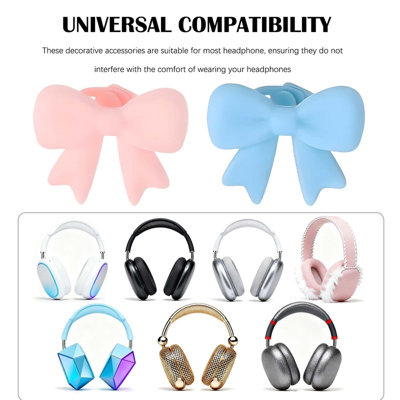 Dexprosy 2 Pack Silicone Bow Headphone Accessory - 3D Stylish