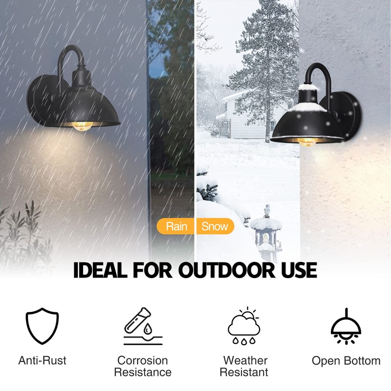 Naurham Barn Light Gooseneck Light- Small Farmhouse Outdoor Lighting, 1-Light