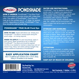 The Pond Guy PondShade Concentrated True Blue Pond Dye, Easy to Apply Colorant for Beautiful Water, Safe for Fish, Pets, Livestock & Wildlife, 1 Gallon