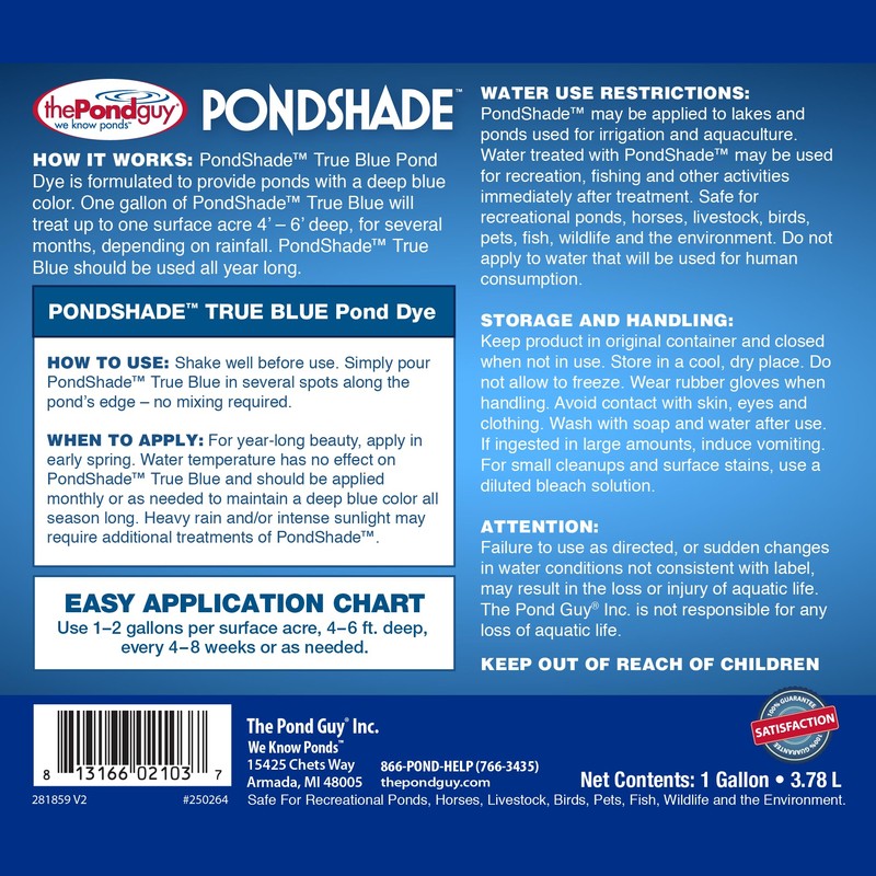 The Pond Guy PondShade Concentrated True Blue Pond Dye, Easy