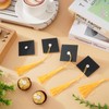 JarThenaAMCS 120 Sheets Mini Graduation Cap Black Hats with Gold