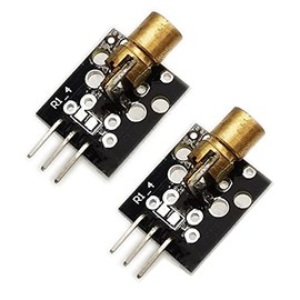 KIRO&SEEU 2pcs KY-008 Laser Transmitter 5V Laser Dot Diode Sensor Module Board Compatible with Arduino Laser Transmitter Wave Length 650 nm