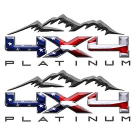 Matte American Flag 4x4 Mountain Decal Fits: 2009-2016 Ford Platinum Trucks 2 Decals Included Air Release Vinyl