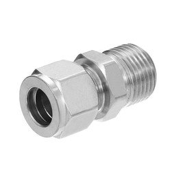PATIKIL 1/2G x Φ1/2" 304 Stainless Steel Compression Tube Fitting, Double Ferrules Compression Tube Fitting Straight Adapter Connect
